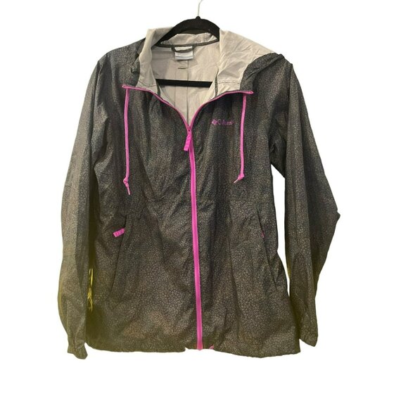 Columbia Flash Forward Windbreaker Size Small Black Patterned Jacket Womens - Picture 1 of 4